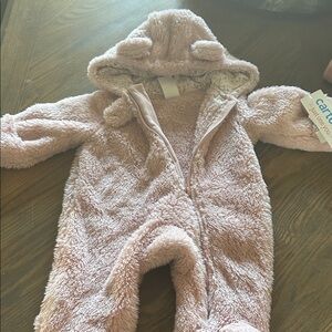 Carter's Soft Pink Fuzzy Footie